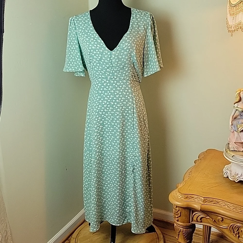 knee length dresses for ladies Leith Navy Ribbed Midi Dress main image 0